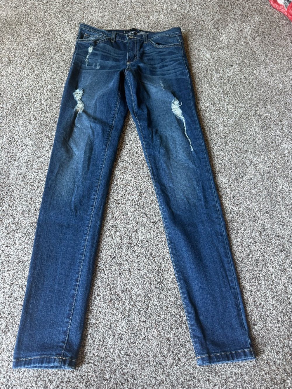 Flying Monkey made in USA 29 Women’s Distressed Dark Blue Skinny Jeans
